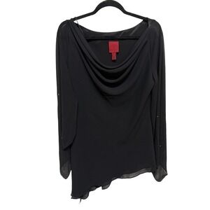 Vintage JS Collections Asymmetrical Tunic Top Fairy Y2K Beaded Sleeves Size 14